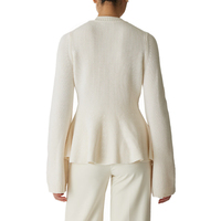 Vente en gros de cardigan personnalisé doux tendance avec fermeture ouverte sur le devant et coupe ajustée en coton tricoté en laine de couleur unie pour femmes