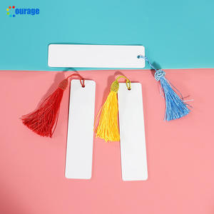 Gecoat Tweezijdig Effen Wit Sublimatie Aluminium Bladwijzer Blanco 152*38*1Mm Aangepaste Bladwijzers Met Kwast - Product Image 6