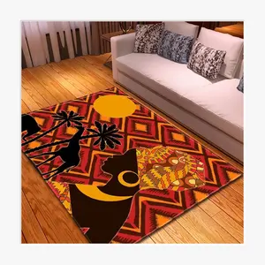 非洲女性头像3D印花客厅大地毯卧室区域地毯软法兰绒家居装饰地毯厨房垫