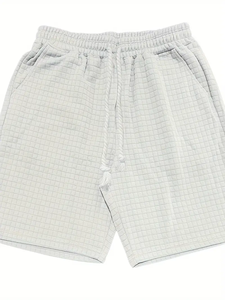 Design chic hommes taille moyenne Plaid Texture tricot Shorts décontracté et à la mode Shorts d'été avec poches à cordon pour livraison directe - Product Image 6