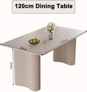 Moderno 120cm tavolo da pranzo in marmo bianco Base in metallo per piccoli spazi appartamenti per casa Hotel Villa sala da pranzo mobili - Product Image 2