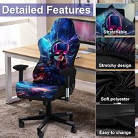 Housse de chaise de bureau pour ordinateur de jeu avec accoudoirs, extensible et détachable, résistante aux animaux domestiques, confortable et personnalisable