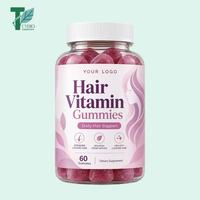 Gummies de Vitamines Capillaires OEM ODM Marque Privée avec Biotine Collagène Kératine Vitamine C E Zinc – Complément Beauté Cheveux – 60 Gummies
