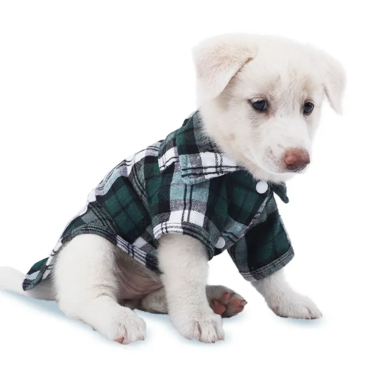 犬の格子縞のシャツポロコスチュームペットチェック柄の服子犬のTシャツ卸売