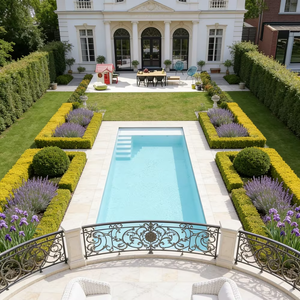 Piscina de Mosaico Acrílico Portátil Ligera para Jardín con Cascada, Spa Exterior Enterrado - Product Image 3