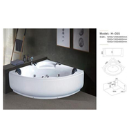 Baignoire Spa Moderne en Acrylique avec Hydro-Massage et Lumières, Autoportante, pour Hôtels et Salles de Bain Intérieures