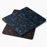 Fabricant de plaques en fibre de carbone à marque privée, plaques en fibre de carbone rigides décoratives forgées, marbrées bleu-rouge avec motifs colorés