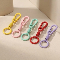Mosquetón Metálico Resistente con Clip de Resorte, Anillo para Llaves, Porta Llaves EDC Portátil para Viajes al Aire Libre y Camping