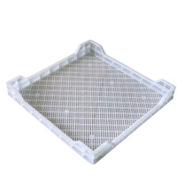 Caisse rectangulaire en PEHD de qualité alimentaire pour fruits de mer et poissons, panier multi-usages en maille recyclable et bien ventilé, plateau de séchage