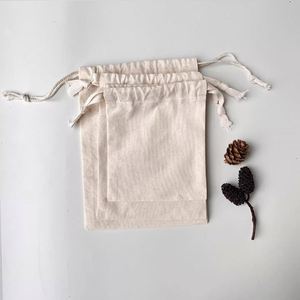 Bolsa Promocional de Algodón Ecológica Personalizada con Cordón, Bolsa de Algodón Simple con Etiqueta Tejida - Product Image 6