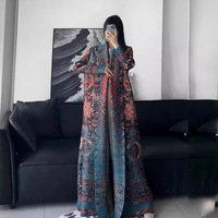 Robe arabe Three Little Houses, automne 2026, manteau long à manches longues haut de gamme, cape avec imprimé modeste, mode commerce extérieur