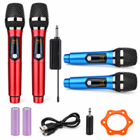 Pack de microphones karaoké sans fil multifonctionnels, 4 micros portatifs avec 1 récepteur pour les réunions de famille, les fora publics et les concours de talent