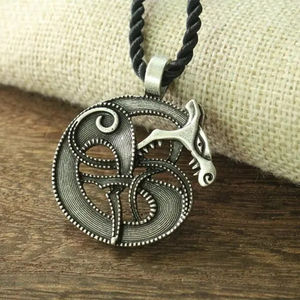 Collier pendentif loup Fenrir rétro Viking, mythologie nordique Odin et <span class=keywords><strong>Fenris</strong></span>, amulette serpent, bijoux faits à la main - Product Image 4