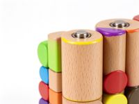 Balok Bangunan Kayu Magnetik Ukuran Jari untuk TK, Balok Beech 100 Pcs, Mainan STEM untuk Anak-anak, Pembelajaran di Kelas Prasekolah