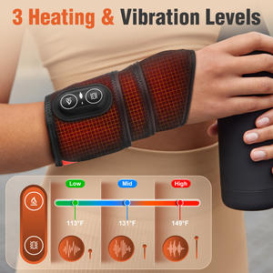 Masajeador de manos con terapia LED inalámbrico, envoltura vibratoria de compresa caliente para cuello, muñeca, codo, caderas, cinturón de masaje calentado - Product Image 2