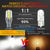 Ampoules LED T15 W16W 921 912 T16 902 2835 10SMD 12V pour feux de signalisation de voiture, feux de recul, feux stop et feux de freinage
