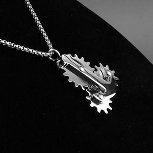 Collar de Acero Inoxidable Moderno para Hombre, Colgante Estilo Cyberpunk, Amuletos Hip Hop, Joyería Cristiana, Estilo Steampunk - Product Image 3