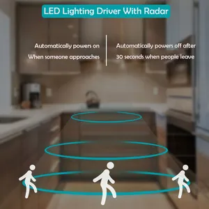 Alimentation LED à tension constante pour bande lumineuse de profil d'armoire 12V 24V Pilote d'éclairage LED intelligent avec capteur Radar