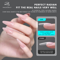 Nuevas puntas de uñas de gel suave pre-pulido de alta calidad con diseño cuadrado de stiletto de cobertura completa