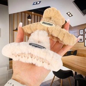 Plush Shark Hair <b>Clip</b> Furry Claw Grip For Women Daily Use Autumn Winter Style - Product Image 4