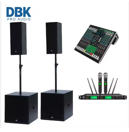 DBK Pro Audio Dual 8 Inch Speaker+18 Inch Active Subwoofer Medium Line Array Column Speaker 18 Inch Passive Subwoofer