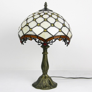 LongHuiJing 12-Inch Handmade for Style Dome AC Powered Table Lamp Simple Flexible Stained Glass Shade Elegant Home Decor - Product Image 4