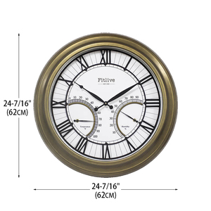 24 inch sang trọng đồng hồ trang trí ngoài trời Đồng hồ nhiệt độ và độ ẩm nhựa im lặng Thông tư hồ bơi đồng hồ - Product Image 6