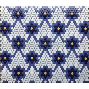 <span class=keywords><strong>Argentina</strong></span> arte apasionado hecho a mano piso mosaico azulejos restaurante decoración Hexagonal copo de nieve patrón cerámica mosaico Mural azulejo rojo - Product Image 3