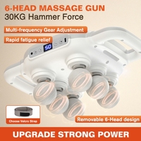 Pistolet de massage facial à poignée électrique musculaire vibrateur professionnel de haute qualité 6 têtes