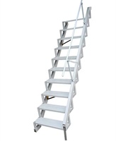 Escalier mural pliable en alliage d'aluminium pliable intérieur extérieur préfabriqué sur mesure en métal/escabeau pliant