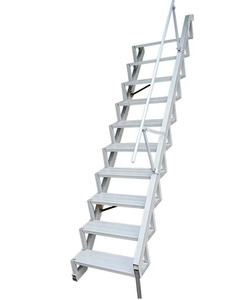 Scala a Parete Pieghevole Su Misura in Lega di Alluminio Prefabbricata per Interni ed Esterni / Scaletto Pieghevole - Product Image 3