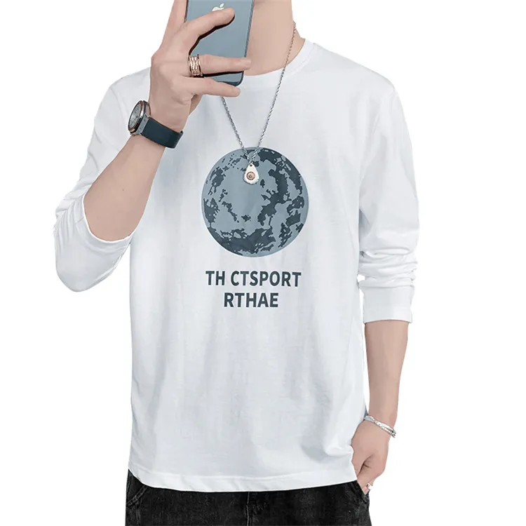 Long-sleeved T-shirt men's round neck trend tight elastic bottoming shirt men's clothes mixed batch