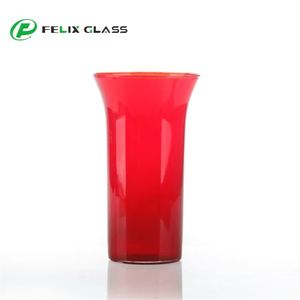 Abat-jour en verre cylindrique de couleur rouge au design moderne pour luminaire suspendu - Product Image 3