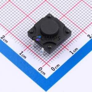TS018-CBY1EH6.0 Tactile Switch Through hole-4P,12x12mm Switch Single Pole Single Throw Round Button 1.8N Through Hole - Product Image 1