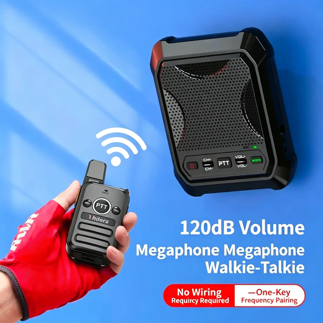 BAOFENG Wireless Desktop Two-Way Intercom Speaker System One-Key Frequency Pairing UHF 400-470MHz 1-3km Range for Kitchen