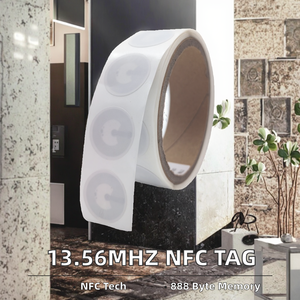 สติกเกอร์แท็ก RFID NFC ความถี่ 13.56MHz สำหรับชิป 216 ความจุ 888 ไบต์ สำหรับใช้งาน/เว็บไซต์/คิวอาร์โค้ด ฯลฯ การเข้ารหัส - Product Image 2