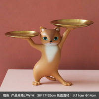 Dessin animé résine chat mignon porche clés et plateau de rangement de bonbons décorations maison plateau de bureau cadeaux