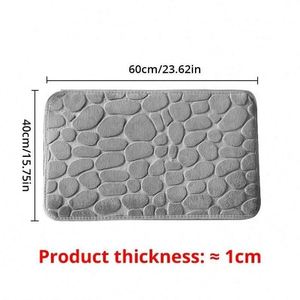 Tapis de bain antidérapant en polyester traditionnel à motif de pavés, rembourré, absorbant l'eau, résistant aux taches, antimicrobien, adapté aux animaux domestiques - Product Image 6