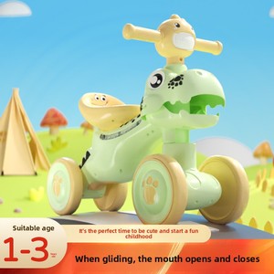 Nouveau design Dinosaure – Porteur d'équilibre pour enfants de 1 à 3 ans, garçons et filles, à quatre roues, anti-retournement, en plastique, avec certification CE EN71 - Product Image 6