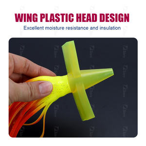 Leurre de pêche Tolure en forme de pieuvre en plastique souple coloré, 7 pouces, 9 pouces, jig de calmar souple, leurre de traîne, pêche en eau salée, pêche en surface - Product Image 2