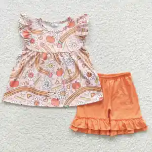 GSO0349 Kleinkind Mädchen Kleidung Mama süße Mädchen Boutique Mädchen Sommer Shorts Set