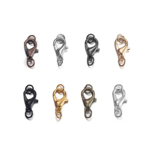 Fermoirs mousquetons pour bijoux, 50 pièces, or, argent, noir, bronze, pour la fabrication de bracelets, composants d'accessoires, boucle à ressort en forme de goutte - Product Image 1