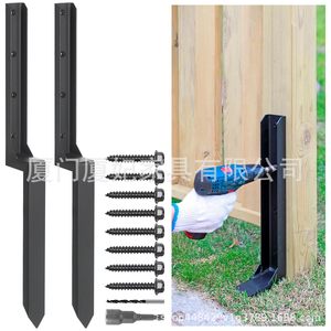 Anclaje de reparación de cercas de madera Epcee, gancho en L, clavo para tierra, negro, capacidad de 100 libras, para uso en exteriores - Product Image 2