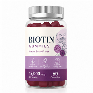 Bonbons gommeux à la biotine certifiés GMP HACCP QS ISO, compléments alimentaires, chlorophylle, vitamines, croissance des cheveux, des ongles et de la peau, vente chaude - Product Image 1