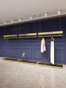 Soporte de ropa bonito de alta calidad, Riel de ropa de Metal, estante de exhibición de ropa montado en el techo montado en la pared <span class=keywords><strong>para</strong></span> tienda Boutique - Product Image 6