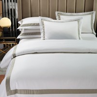 Linge d'hôtel 300TC, housse de couette blanche, ensemble de draps de lit 100% coton, vente en gros