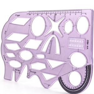 Regla de Plantilla Geométrica de Plástico Funcional Personalizada de Fábrica China al por Mayor, Regla de Plantilla de Dibujo Escolar para Estudiantes - Product Image 3