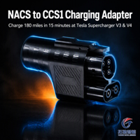 Adaptateur de chargeur EV universel NACS vers CCS1, 500 ampères, 1000 volts, convertisseur de charge rapide DC, étui de voyage portable inclus