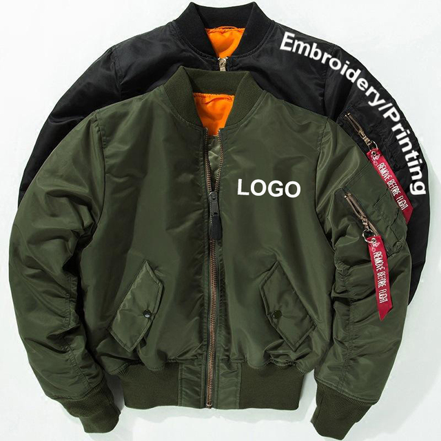 Waterproof MA1 Bomber Flight Jacket Men | 100% Nylon Custom Pilot Jacket | OEM Embroidery DDP Shipping