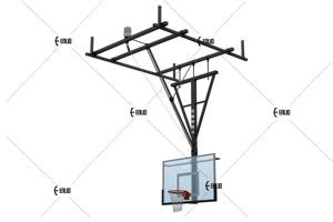Cerceau de <span class=keywords><strong>basket</strong></span>-ball portable avec système de hauteur réglable et <span class=keywords><strong>base</strong></span> antidérapante Installation facile à la maison et au court Panneau arrière en verre trempé - Product Image 4